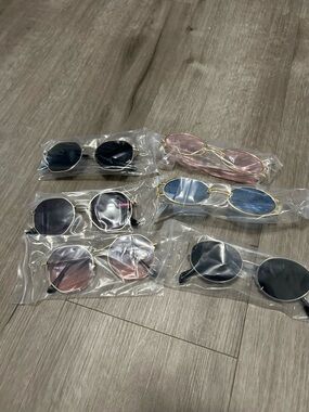 Mixed Round Sunglasses Pack - Pink, Blue, Black Lenses, Brand New